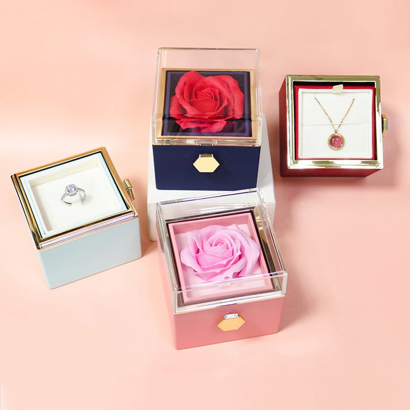 Rotating Eternal Rose Jewellery Box