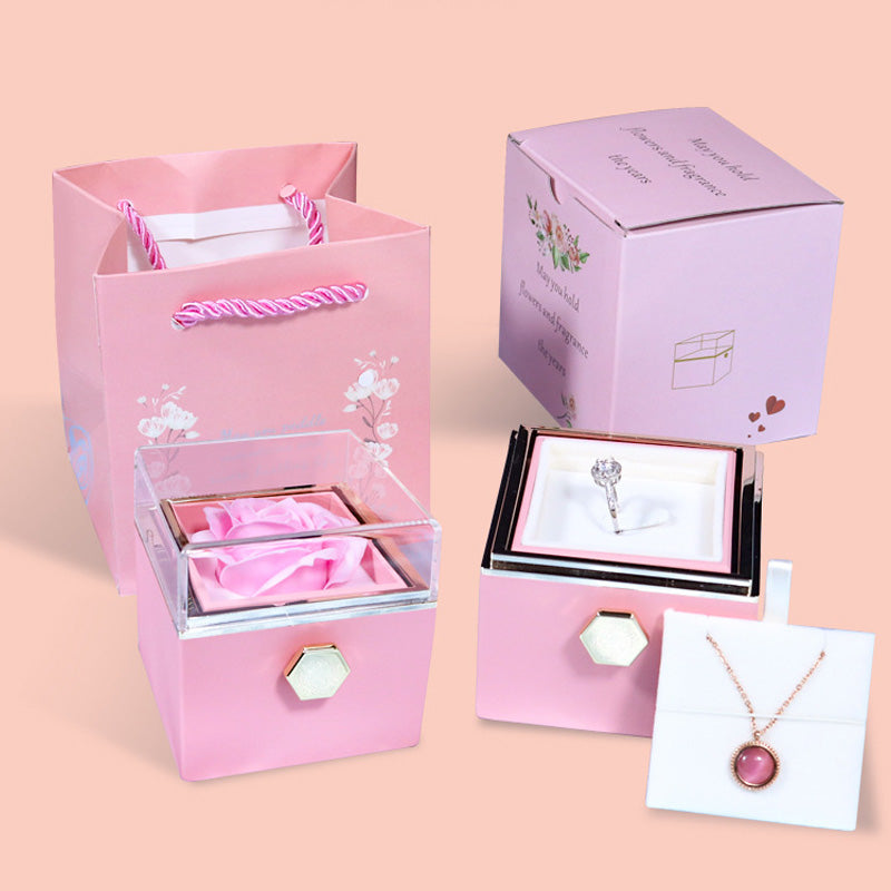 Rotating Eternal Rose Jewellery Box