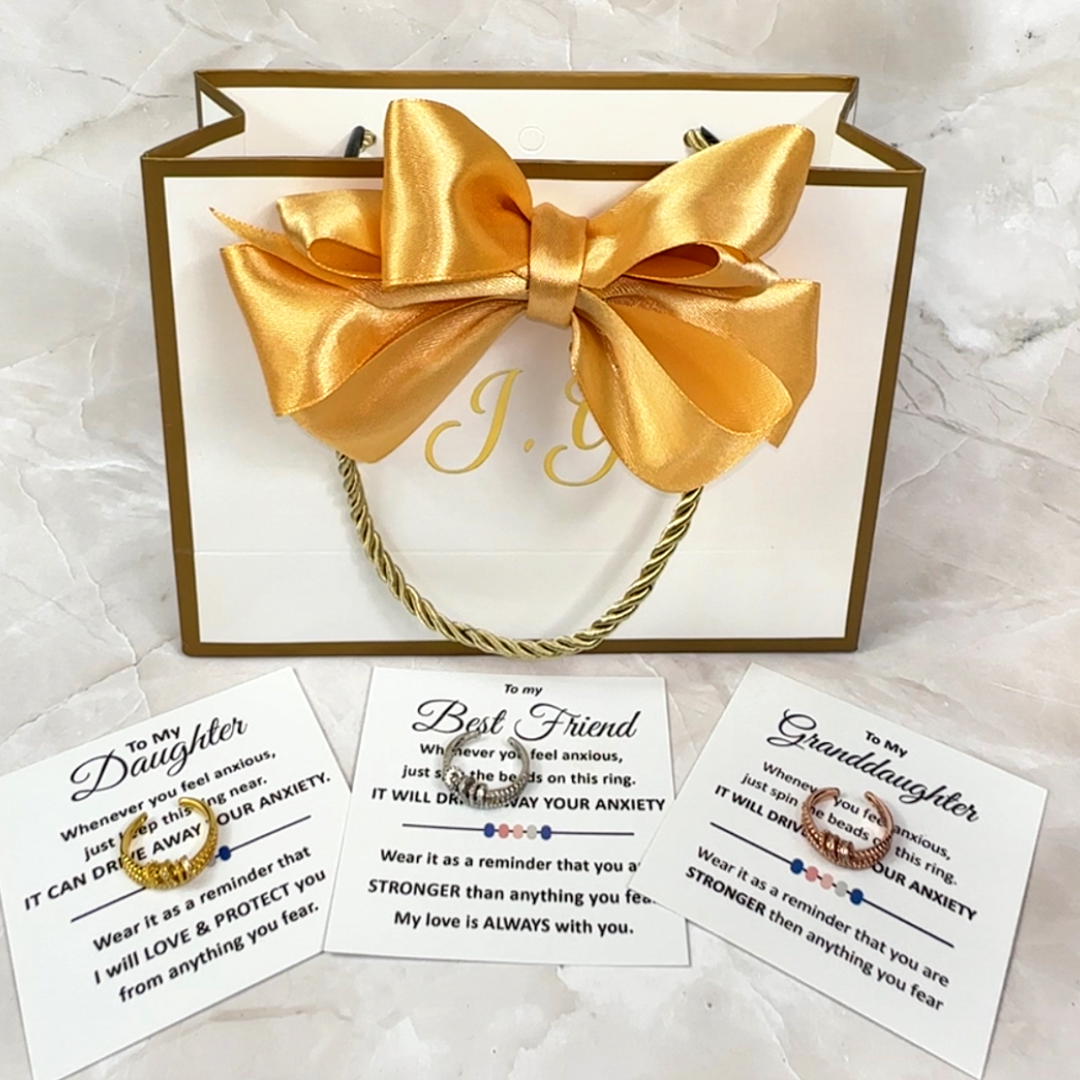 Personalised Fidget Ring Gift Set (Adjustable Size)
