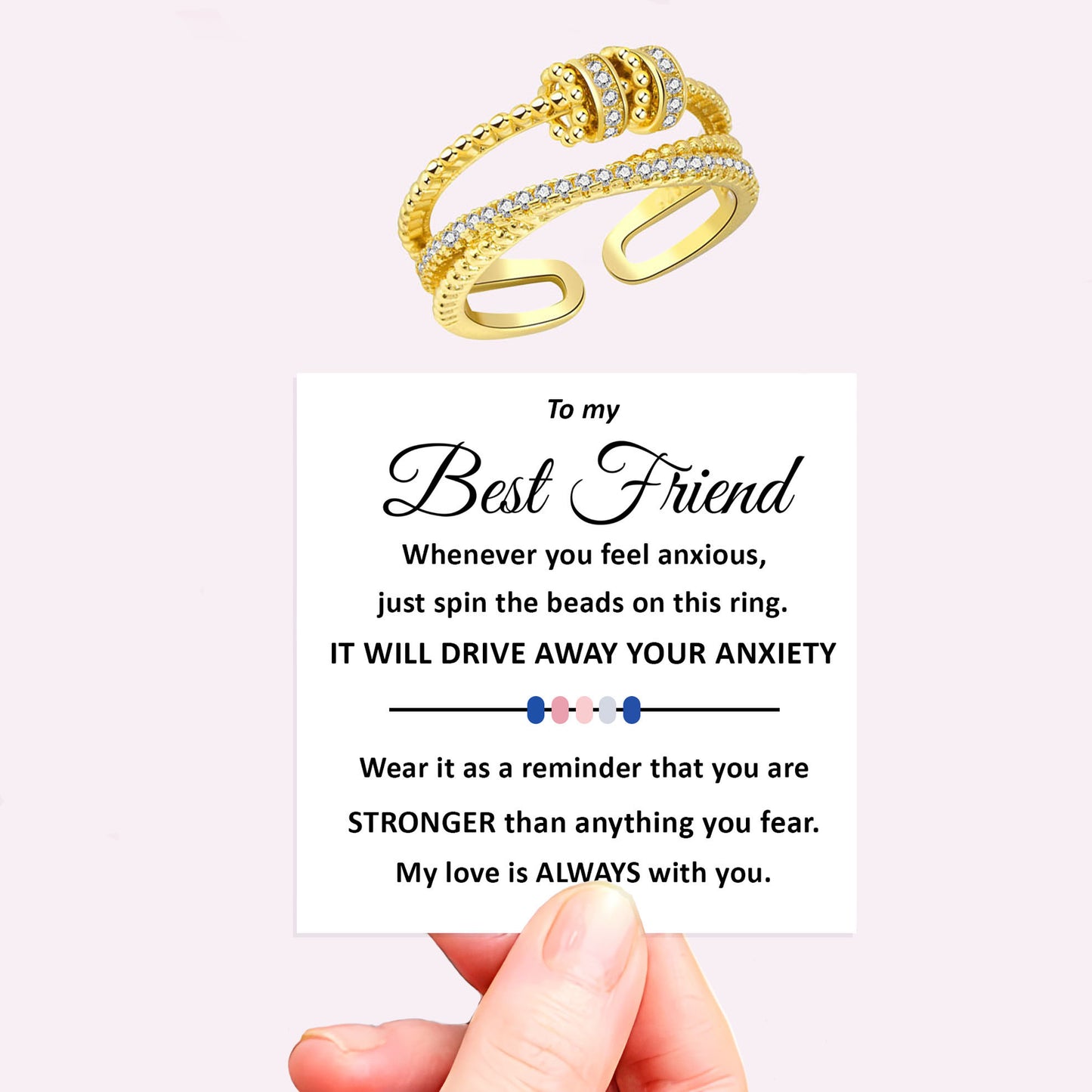 Personalised Fidget Ring Gift Set (Adjustable Size)