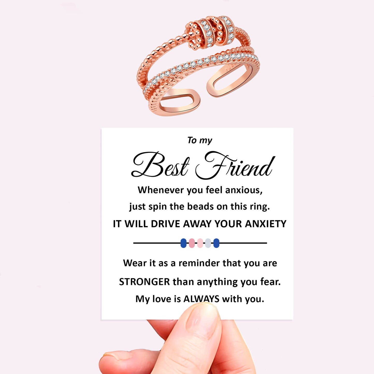 Personalised Fidget Ring Gift Set (Adjustable Size)