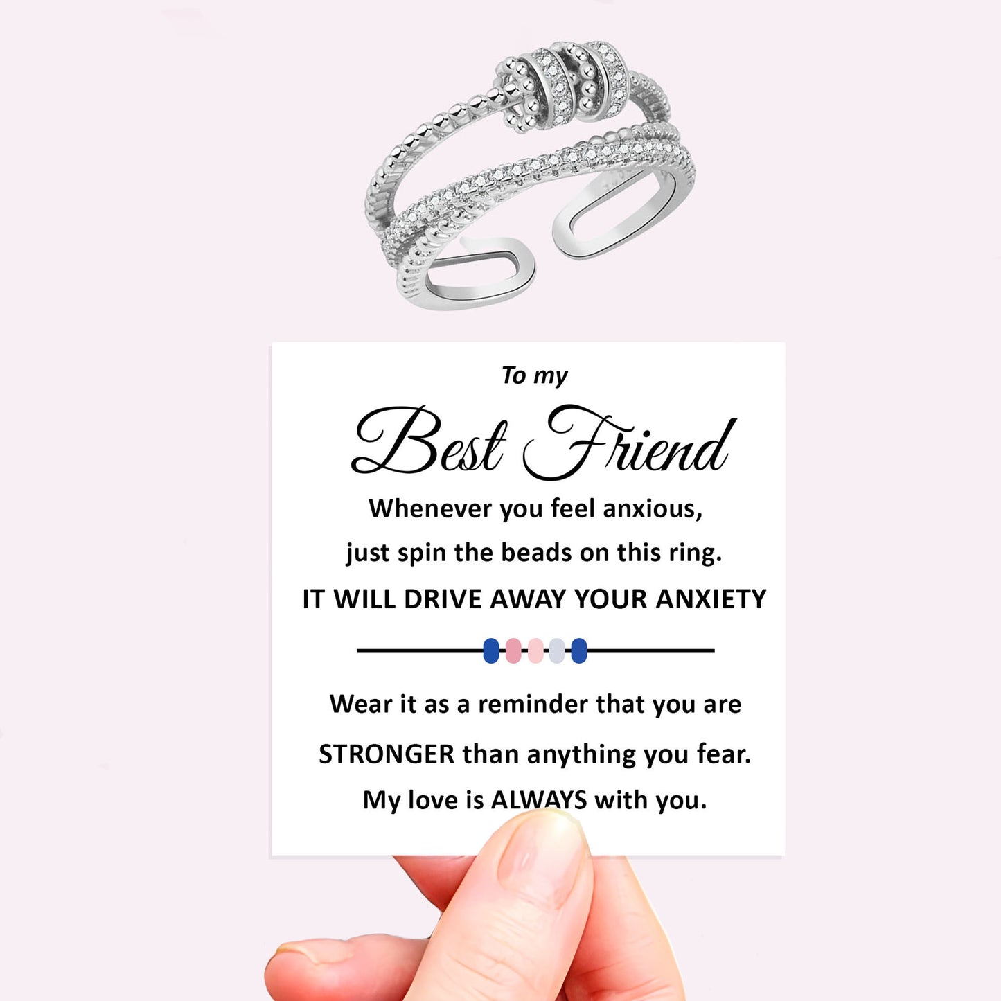 Personalised Fidget Ring Gift Set (Adjustable Size)