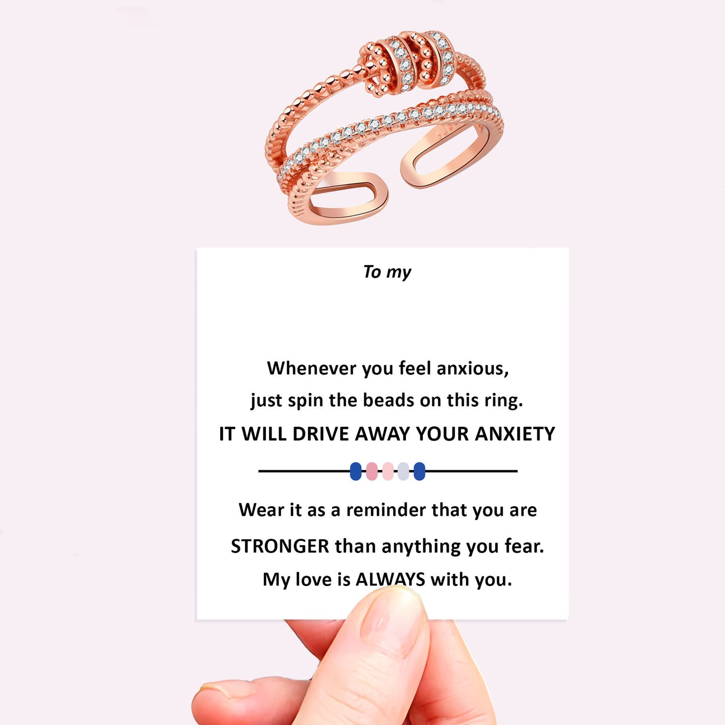 Personalised Fidget Ring Gift Set (Adjustable Size)