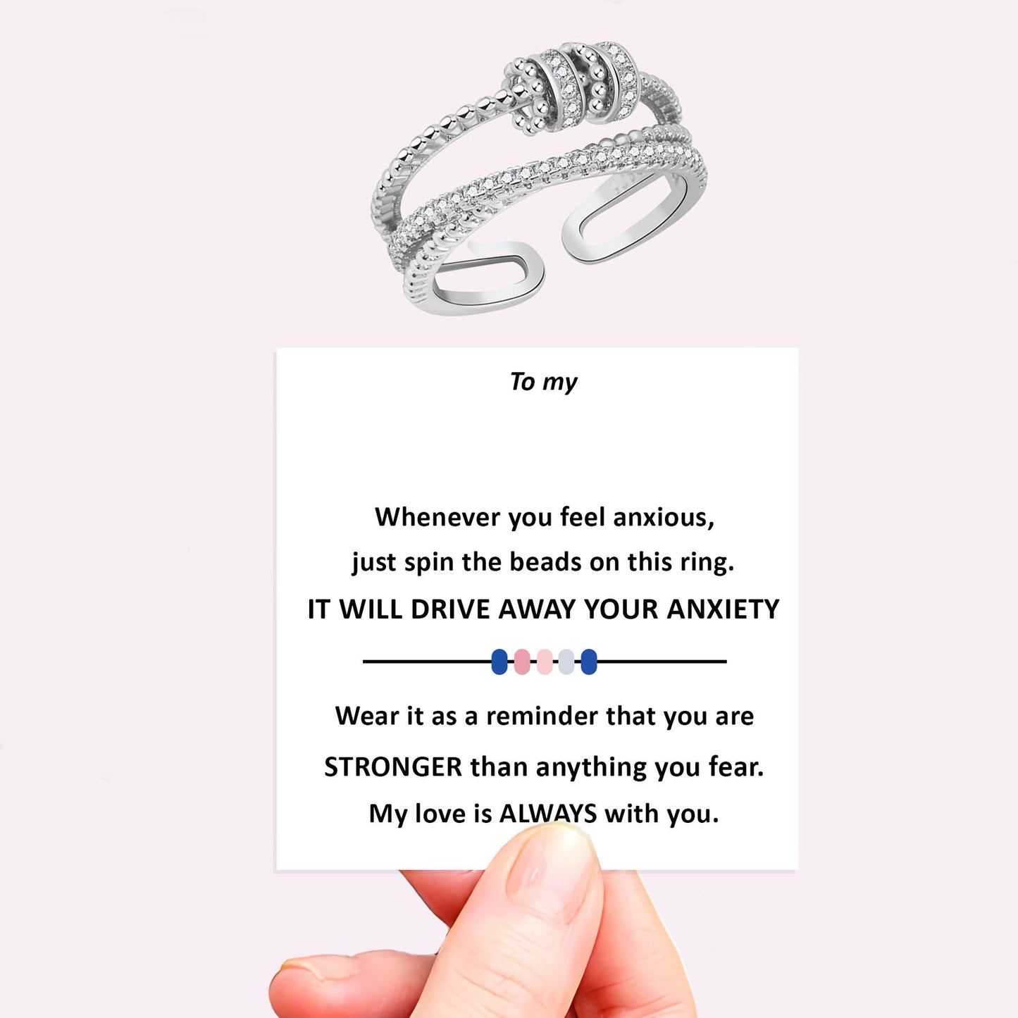 Personalised Fidget Ring Gift Set (Adjustable Size)