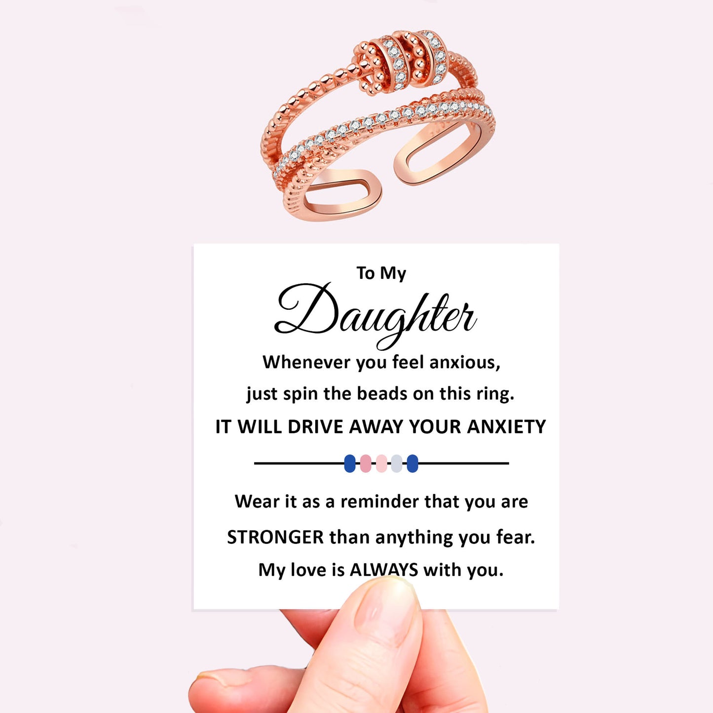 Personalised Fidget Ring Gift Set (Adjustable Size)