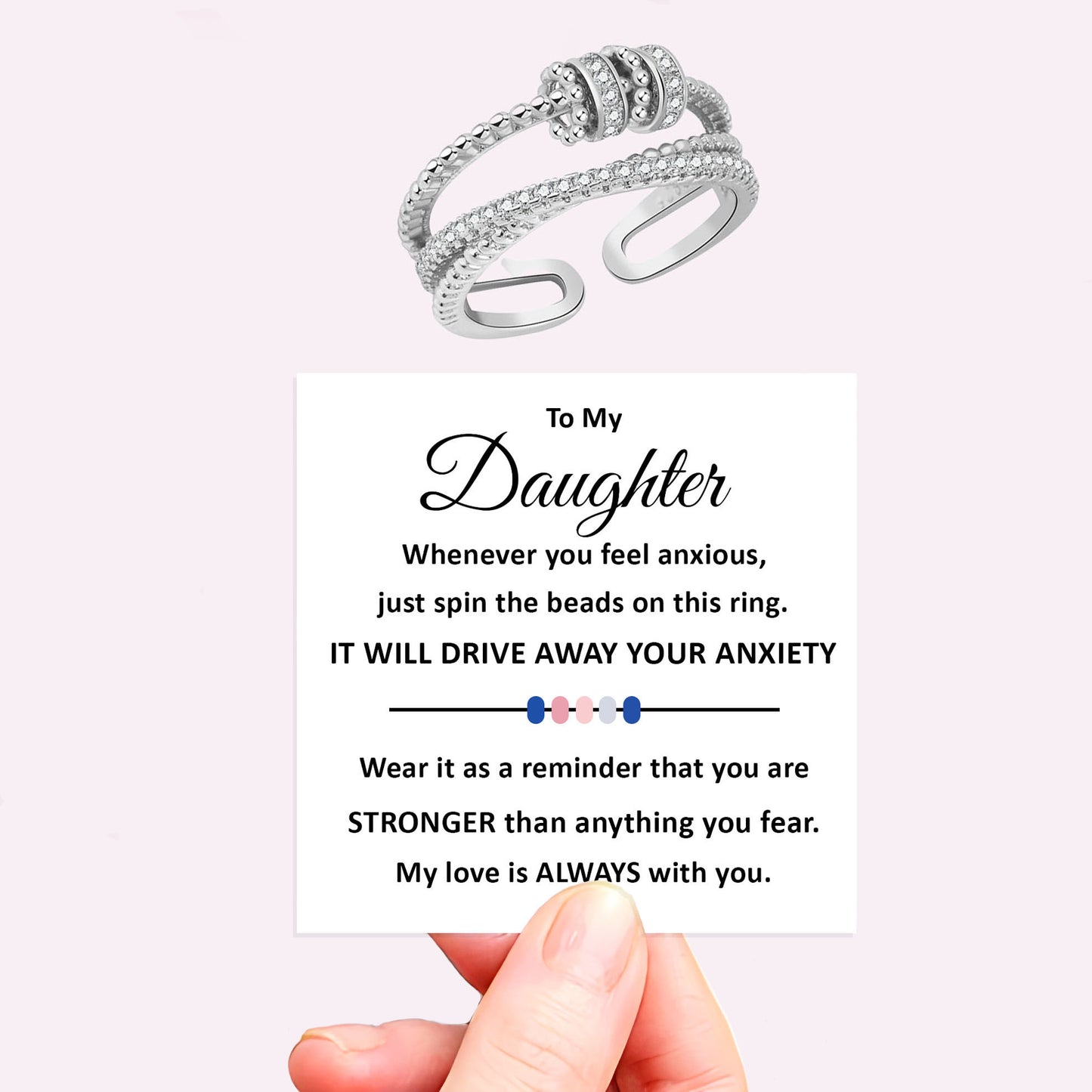 Personalised Fidget Ring Gift Set (Adjustable Size)