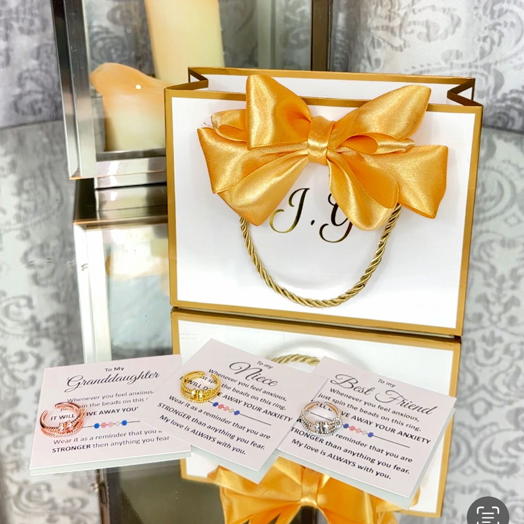 Personalised Fidget Ring Gift Set (Adjustable Size)