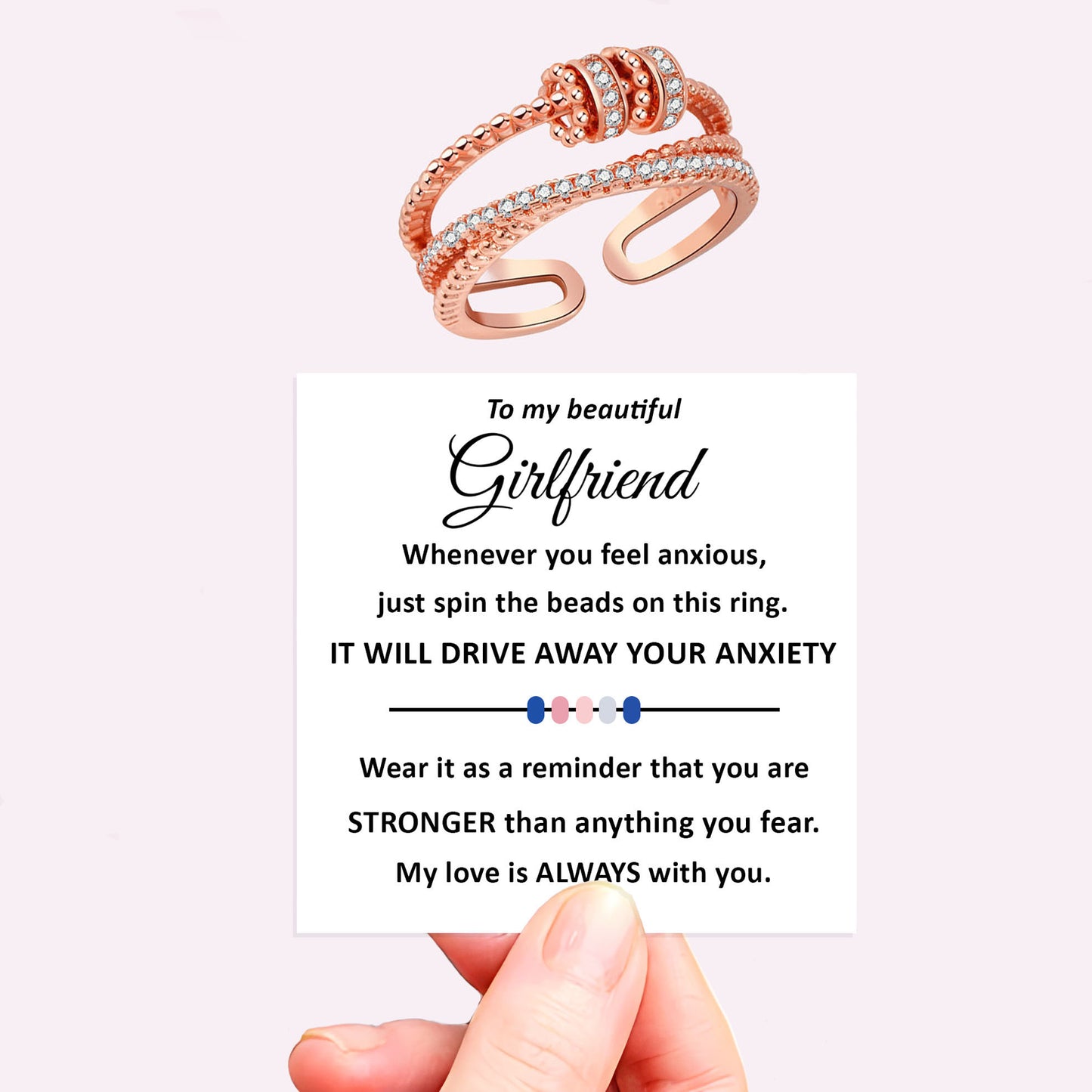 Personalised Fidget Ring Gift Set (Adjustable Size)