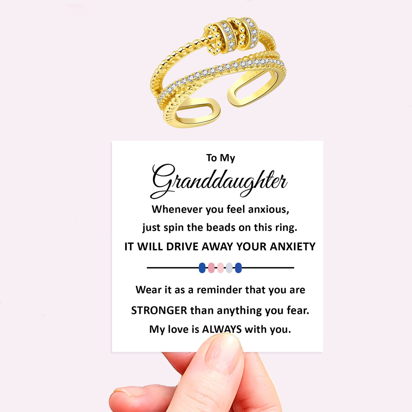 Personalised Fidget Ring Gift Set (Adjustable Size)