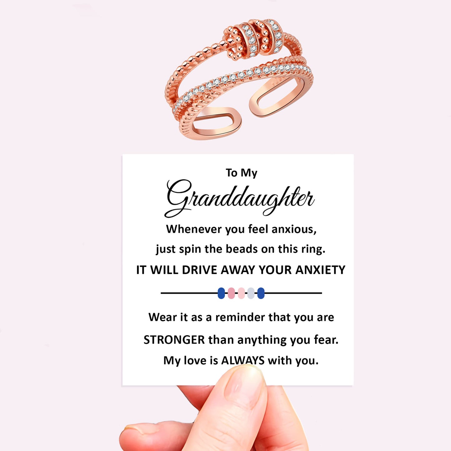 Personalised Fidget Ring Gift Set (Adjustable Size)