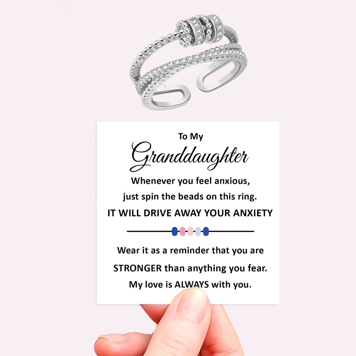 Personalised Fidget Ring Gift Set (Adjustable Size)