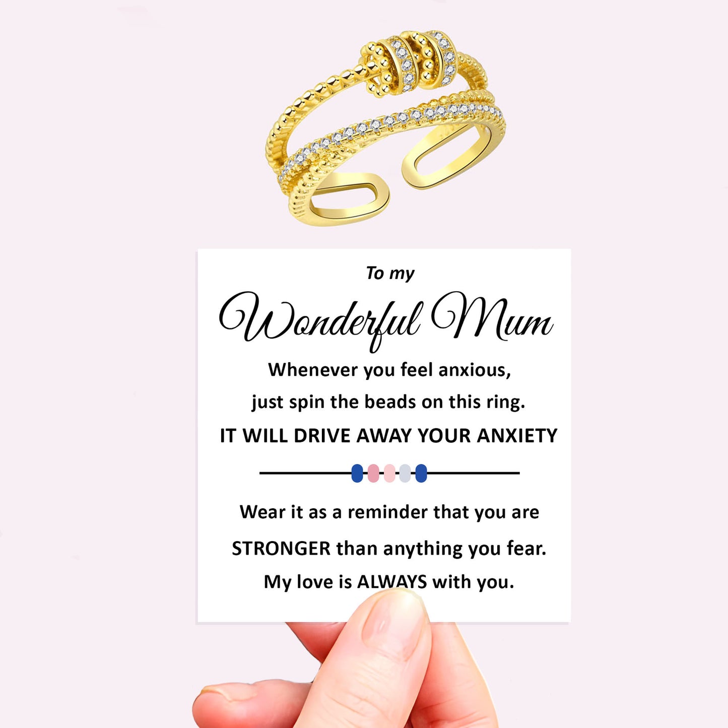 Personalised Fidget Ring Gift Set (Adjustable Size)