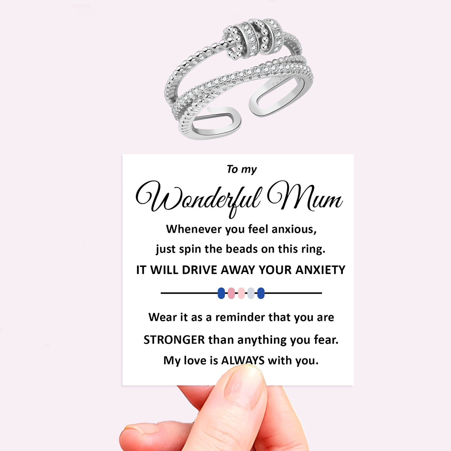 Personalised Fidget Ring Gift Set (Adjustable Size)