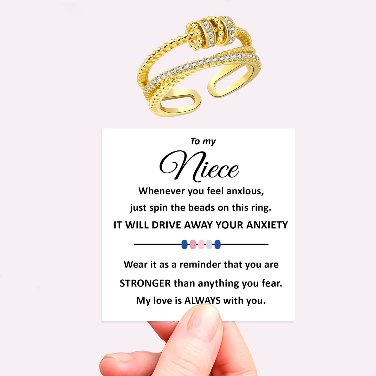 Personalised Fidget Ring Gift Set (Adjustable Size)