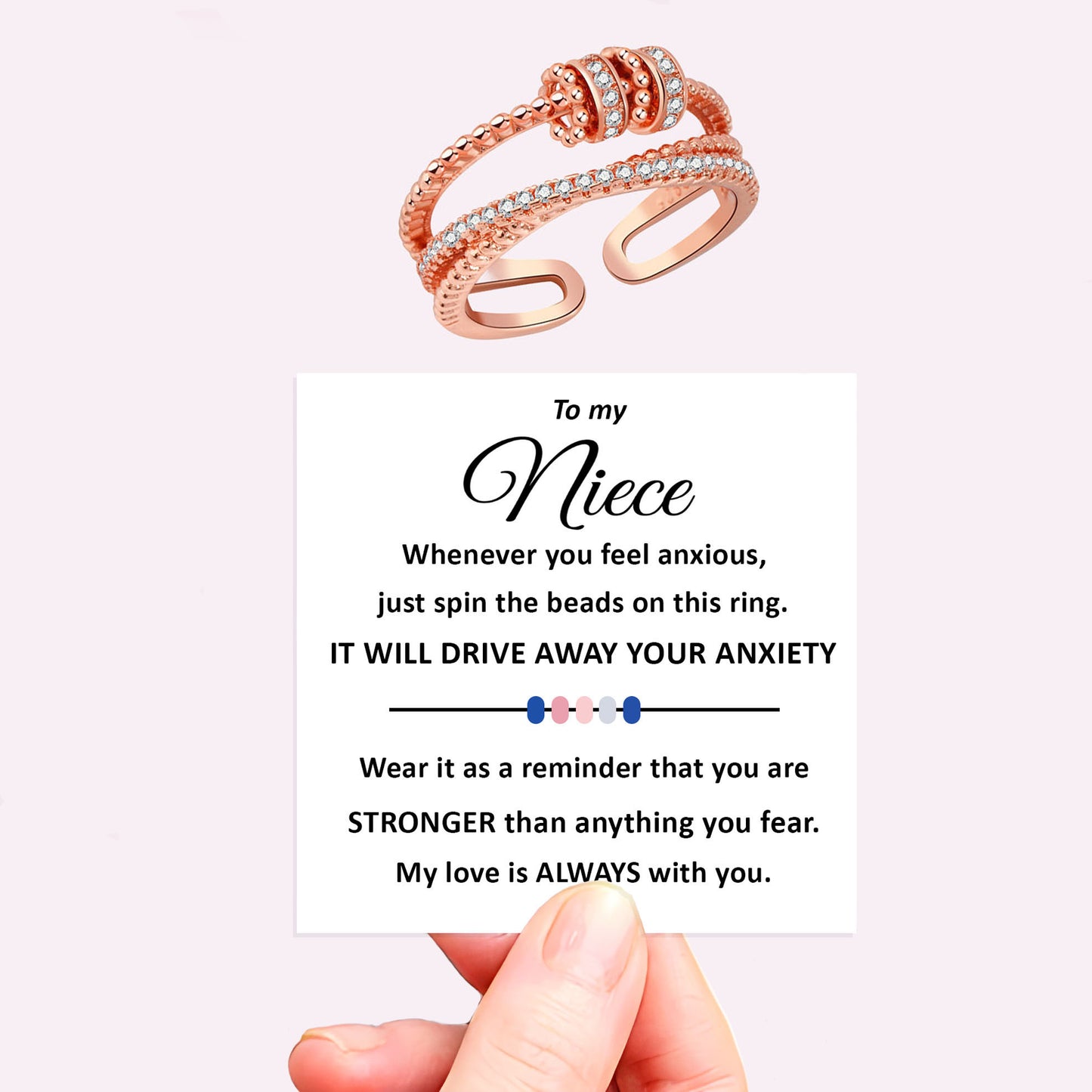 Personalised Fidget Ring Gift Set (Adjustable Size)