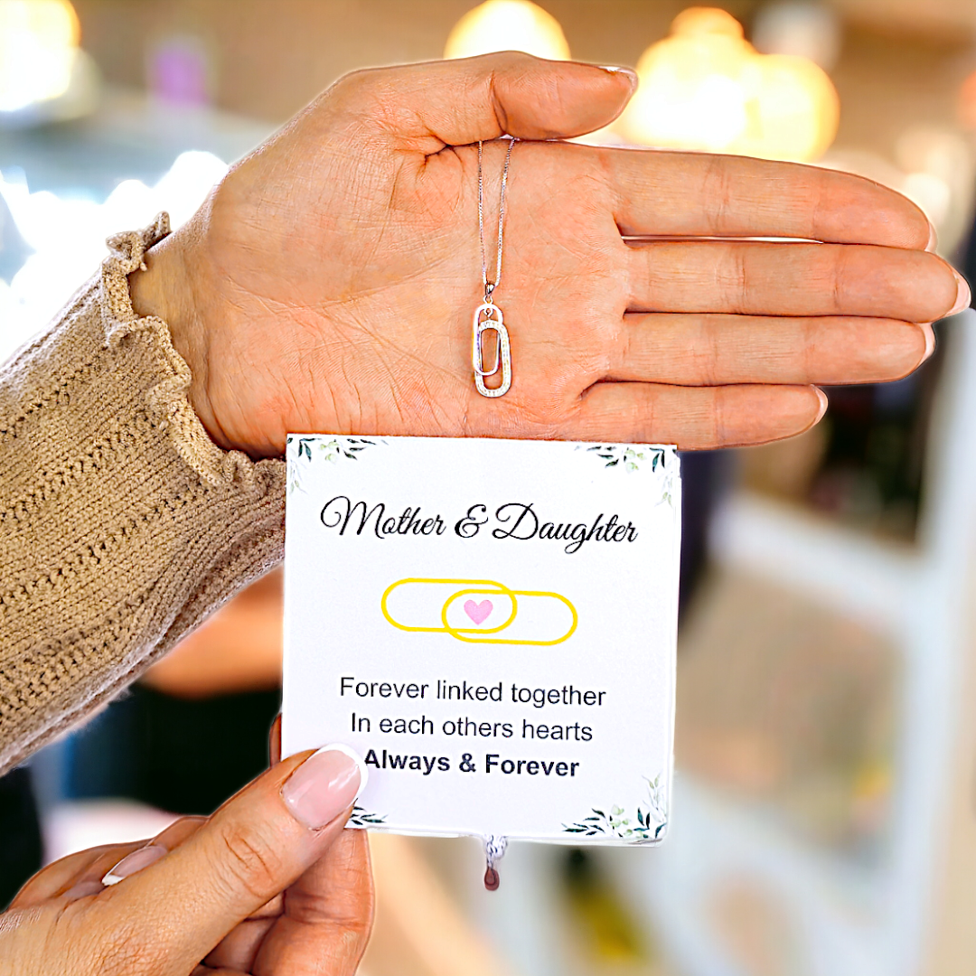 Mother & Daughter Forever Linked Together Necklace - Mothers Day Gift Set