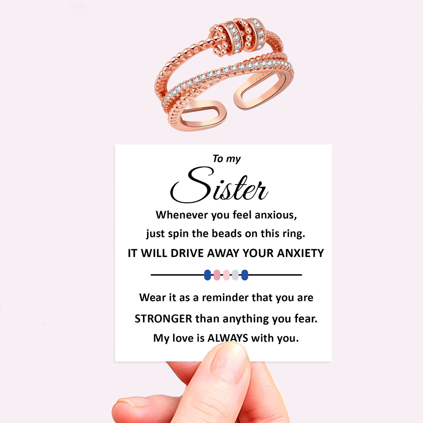 Personalised Fidget Ring Gift Set (Adjustable Size)