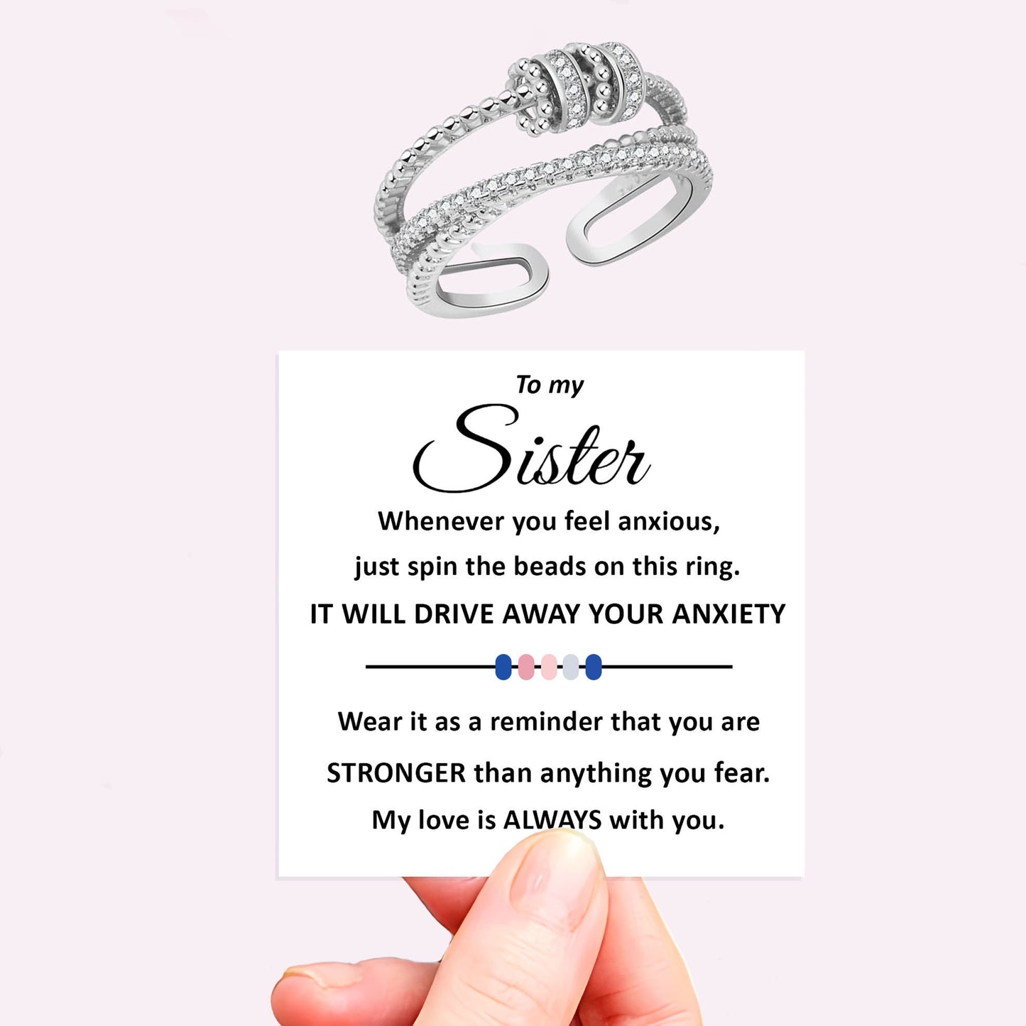 Personalised Fidget Ring Gift Set (Adjustable Size)