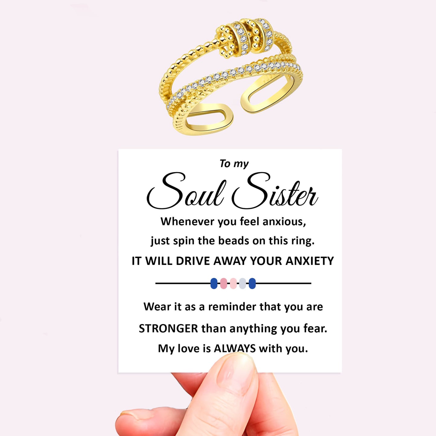 Personalised Fidget Ring Gift Set (Adjustable Size)