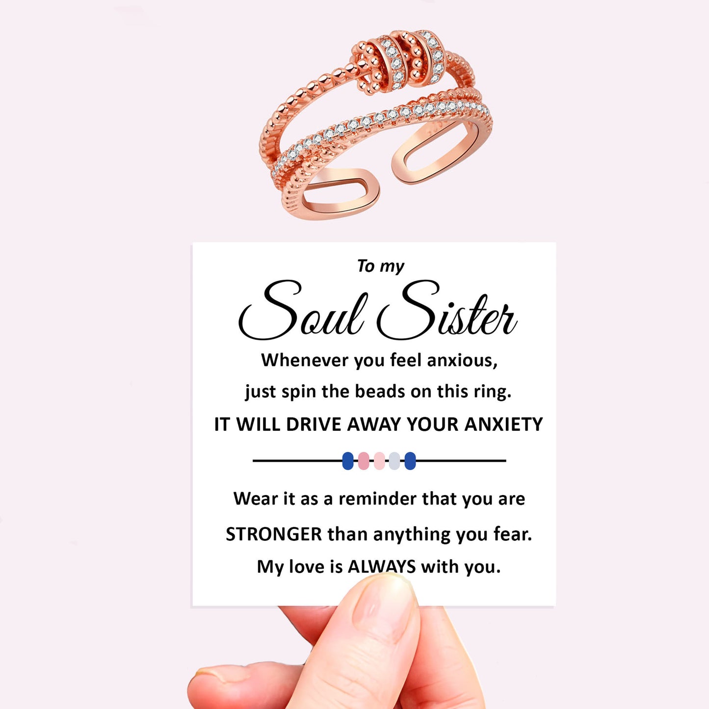 Personalised Fidget Ring Gift Set (Adjustable Size)
