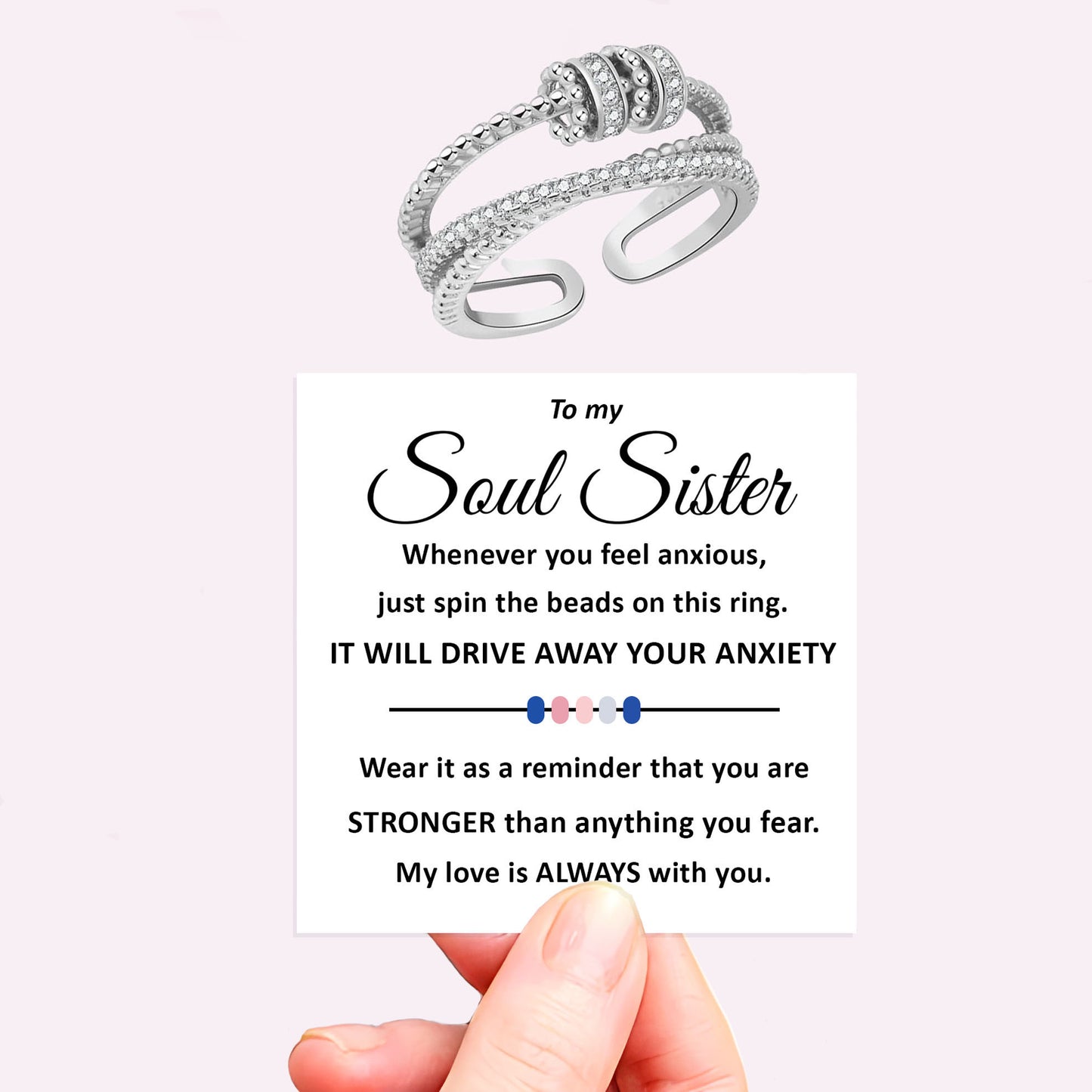 Personalised Fidget Ring Gift Set (Adjustable Size)