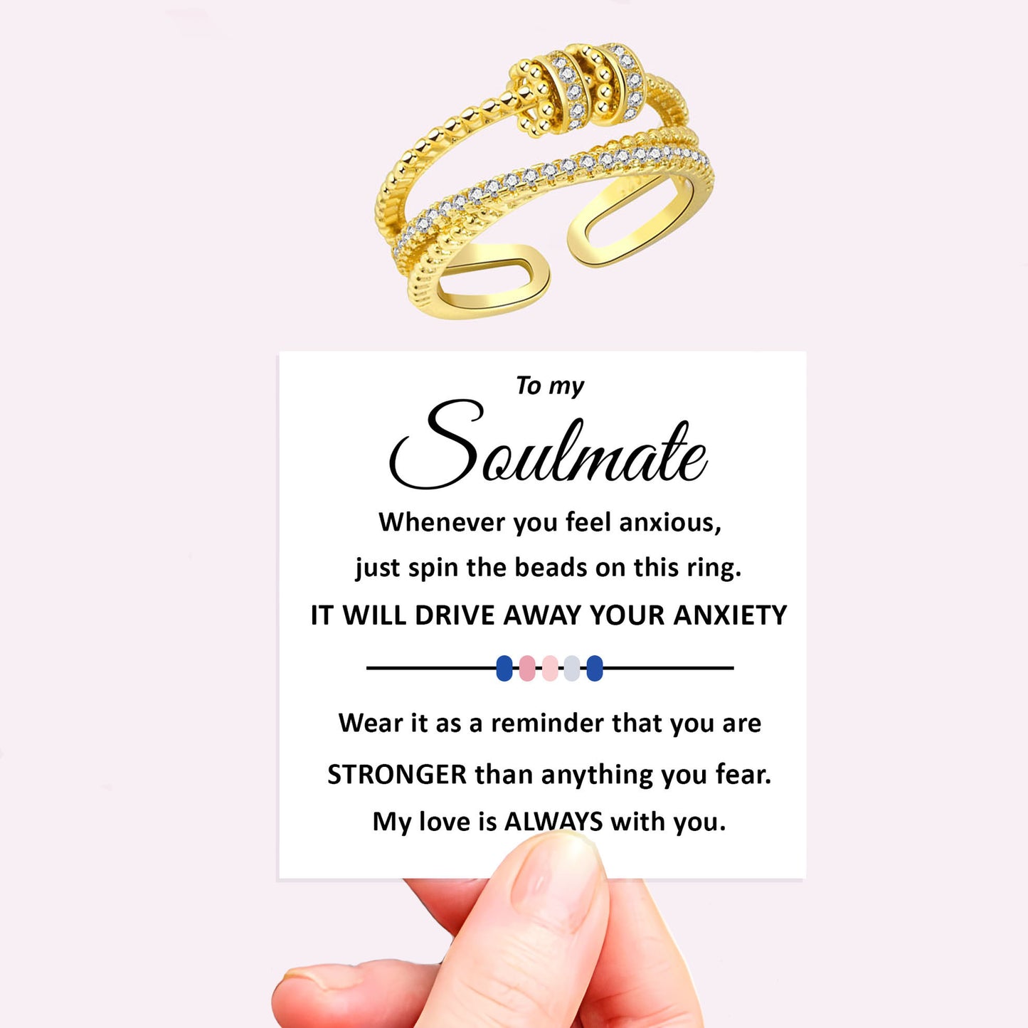 Personalised Fidget Ring Gift Set (Adjustable Size)