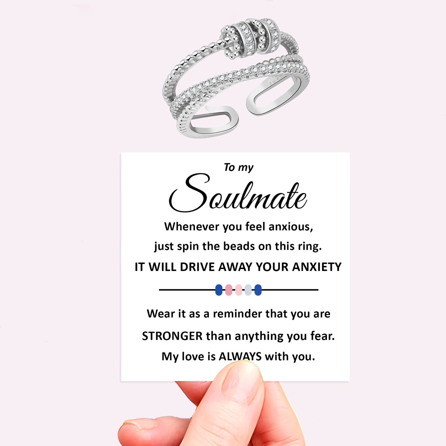 Personalised Fidget Ring Gift Set (Adjustable Size)