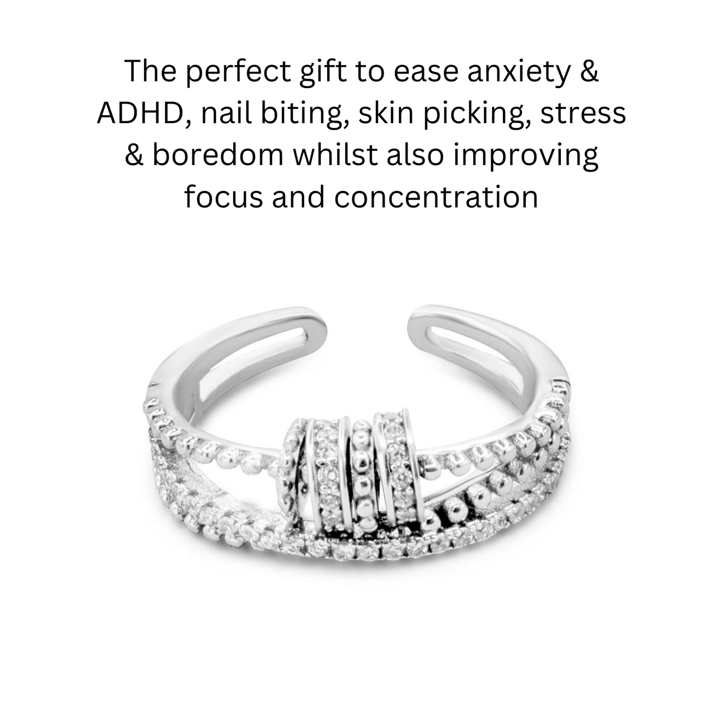 Personalised Fidget Ring Gift Set (Adjustable Size)
