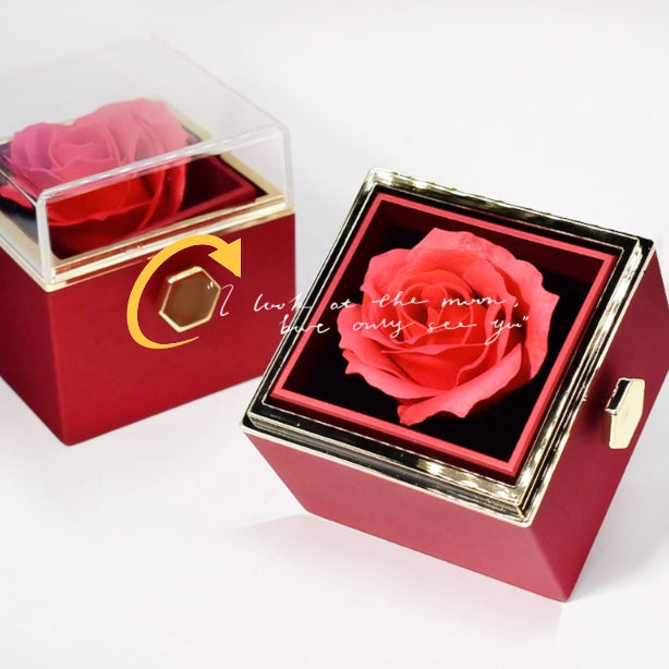 Rotating Eternal Rose Jewellery Box