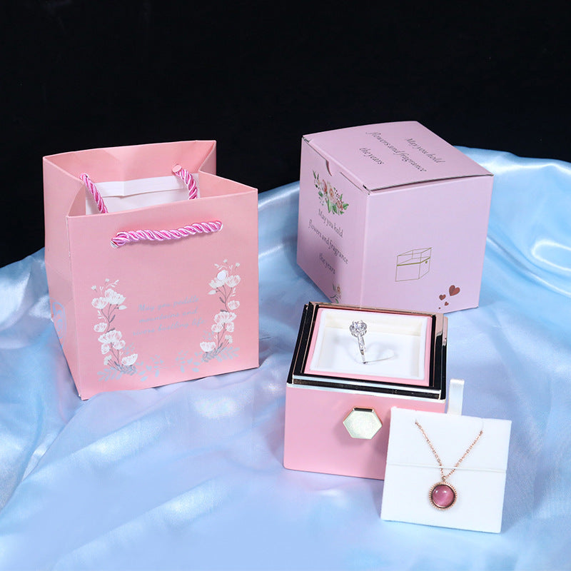 Rotating Eternal Rose Jewellery Box