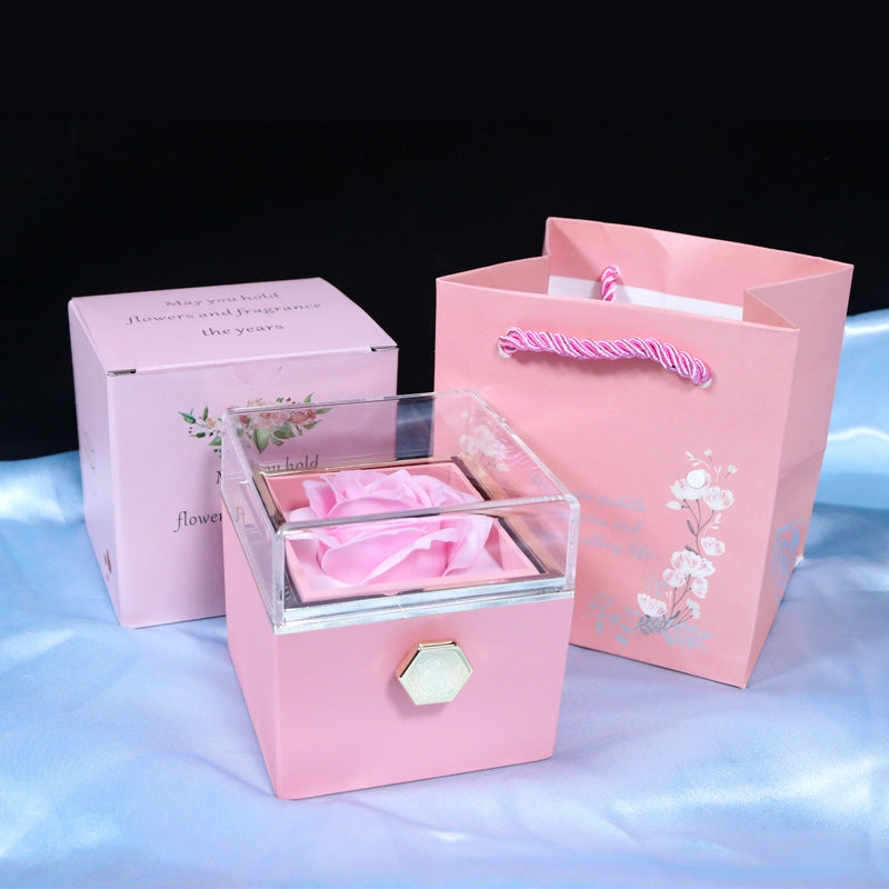 Rotating Eternal Rose Jewellery Box