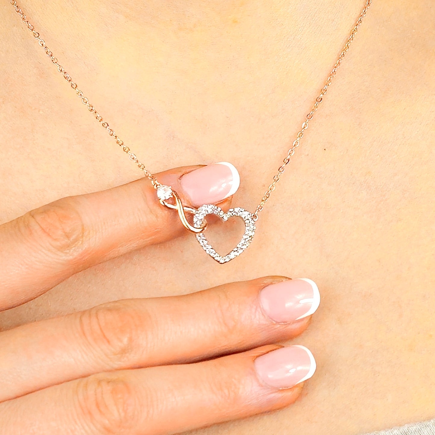 Mother & Daughter Infinity Heart Necklace