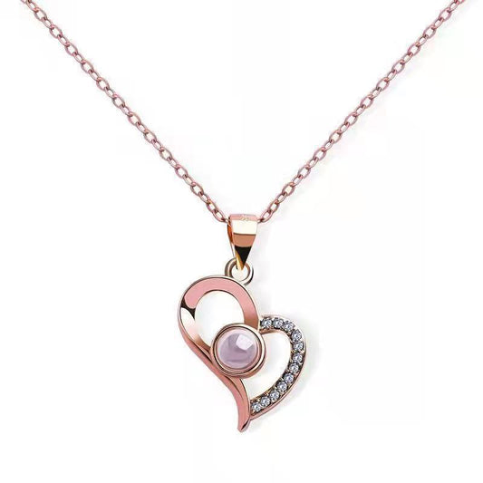 Photo Projection Heart Necklace