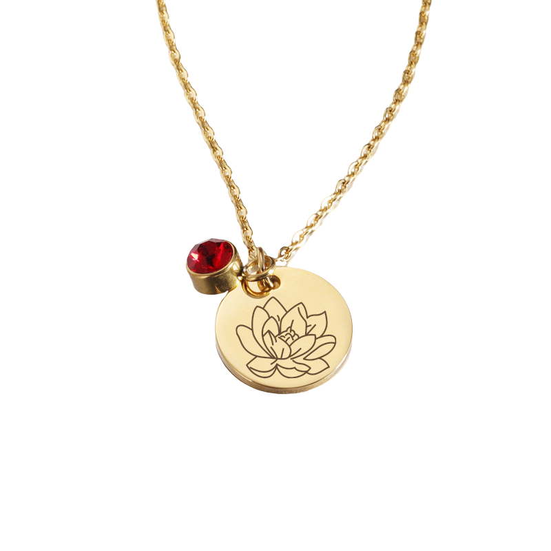 Birth Flower Pendant Necklace