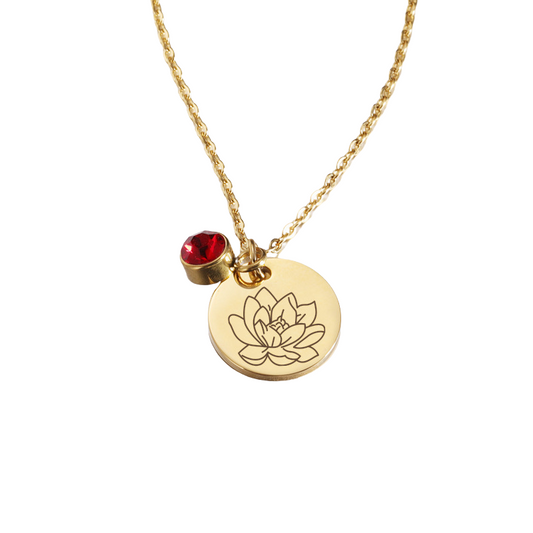 Birth Flower Pendant Necklace