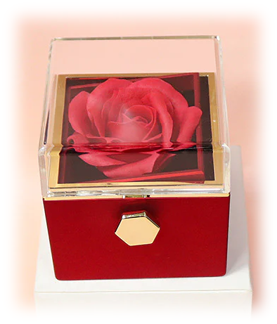 Rotating Eternal Rose Jewellery Box